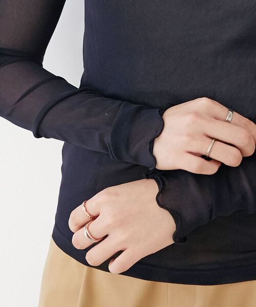 le.coeur blanc（ルクールブラン）の「薄手で着心地抜群！新色登場★シアークルーネックプルオーバー（Tシャツ/カットソー・レディース・ブラック/オフホワイト/サックスブルー/グレー/ホワイト/ネイビー・38）」の19枚目の写真