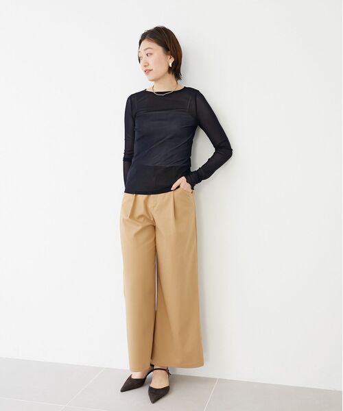 le.coeur blanc（ルクールブラン）の「薄手で着心地抜群！新色登場★シアークルーネックプルオーバー（Tシャツ/カットソー・レディース・ブラック/オフホワイト/サックスブルー/グレー/ホワイト/ネイビー・38）」の20枚目の写真