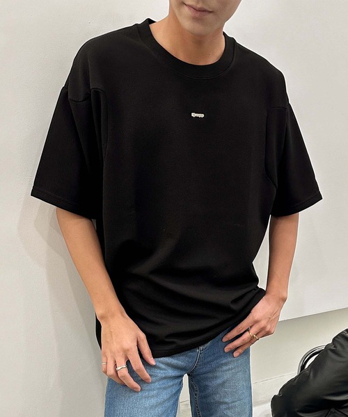 aimoha(アイモハ)の「aimoha men ベーシックカラークルーネックTシャツ (SS)(Tシャツ/カットソー・メンズ・ホワイト/ブラック/グリーン・X-LARGE/LARGE/XXX-LARGE/XX-LARGE)」の2枚目の写真