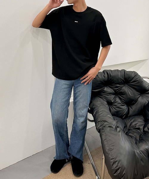 aimoha(アイモハ)の「aimoha men ベーシックカラークルーネックTシャツ (SS)(Tシャツ/カットソー・メンズ・ホワイト/ブラック/グリーン・X-LARGE/LARGE/XXX-LARGE/XX-LARGE)」の5枚目の写真