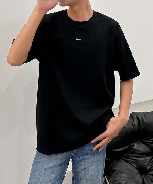 aimoha(アイモハ)の「aimoha men ベーシックカラークルーネックTシャツ (SS)(Tシャツ/カットソー・メンズ・ホワイト/ブラック/グリーン・X-LARGE/LARGE/XXX-LARGE/XX-LARGE)」の9枚目の写真