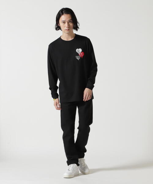 STUD MUFFIN(スタッドマフィン)の「STUD MUFFIN/スタッドマフィン/Heart Bandana L/S Tee(Tシャツ/カットソー・メンズ・ホワイト/ブラック・2/3/4)」の9枚目の写真