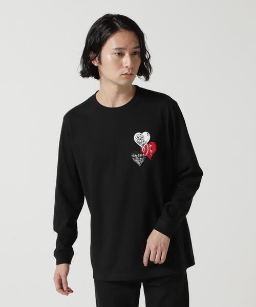 STUD MUFFIN(スタッドマフィン)の「STUD MUFFIN/スタッドマフィン/Heart Bandana L/S Tee(Tシャツ/カットソー・メンズ・ホワイト/ブラック・2/3/4)」の3枚目の写真