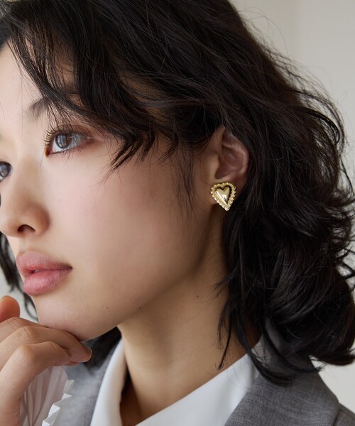 THE SHOP TK （ザ ショップ ティーケー ）の「◆アンティーク風ハートピアス＆イヤリング（ピアス（両耳用）・レディース・ゴールド/シルバー/シルバー系/ゴールド系・00）」の8枚目の写真