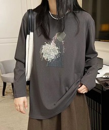 プリントカジュアルロングスリーブTシャツ