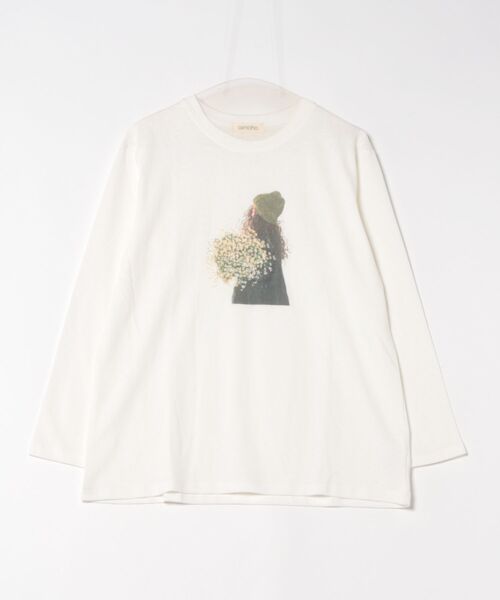 aimoha(アイモハ)の「プリントカジュアルロングスリーブTシャツ(Tシャツ/カットソー・レディース・ブラック/ホワイト/ダークグレー/オレンジ/イエロー・FREE)」の19枚目の写真