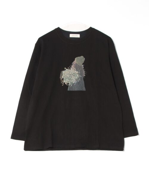 aimoha(アイモハ)の「プリントカジュアルロングスリーブTシャツ(Tシャツ/カットソー・レディース・ブラック/ホワイト/ダークグレー/オレンジ/イエロー・FREE)」の20枚目の写真
