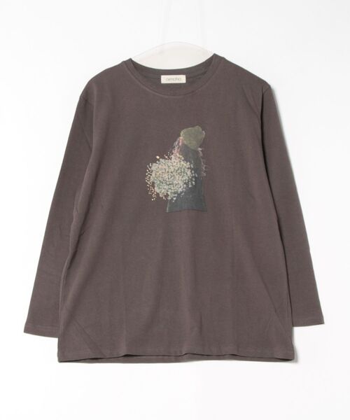 aimoha(アイモハ)の「プリントカジュアルロングスリーブTシャツ(Tシャツ/カットソー・レディース・ブラック/ホワイト/ダークグレー/オレンジ/イエロー・FREE)」の21枚目の写真