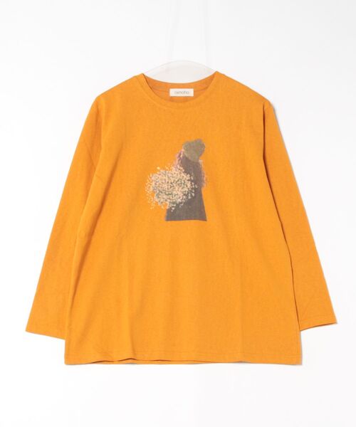 aimoha(アイモハ)の「プリントカジュアルロングスリーブTシャツ(Tシャツ/カットソー・レディース・ブラック/ホワイト/ダークグレー/オレンジ/イエロー・FREE)」の22枚目の写真