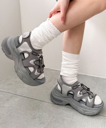 WEGO（ウィゴー）の「WEGO/クリアライトソールレースアップサンダル（サンダル）」