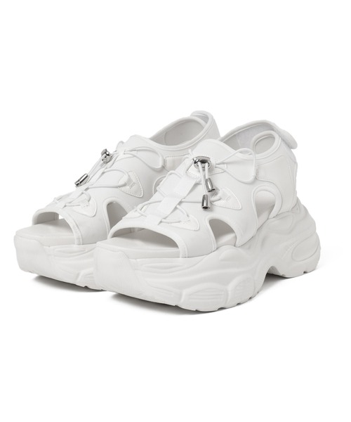 WEGO(ウィゴー)の「WEGO/クリアライトソールレースアップサンダル(サンダル・レディース・ブラック/ライトピンク/ホワイト/サックスブルー/グレー・SMALL/X-LARGE/LARGE/MEDIUM)」の6枚目の写真