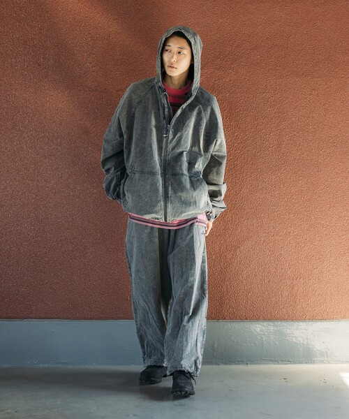 フェード ジップ ブルゾン BROWN セール】NAUTICA/ノーティカ Faded Nylon Zip Hoodie Blouson