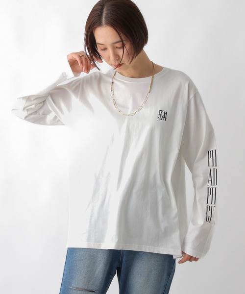 LEPSIM(レプシィム)の「アソートパターンロゴロンT 288553(Tシャツ/カットソー・レディース・オフホワイト/チャコールグレー/ホワイト・FREE)」の4枚目の写真