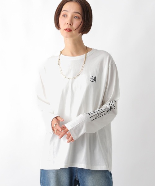 LEPSIM(レプシィム)の「アソートパターンロゴロンT 288553(Tシャツ/カットソー・レディース・オフホワイト/チャコールグレー/ホワイト・FREE)」の6枚目の写真