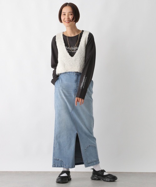 LEPSIM(レプシィム)の「アソートパターンロゴロンT 288553(Tシャツ/カットソー・レディース・オフホワイト/チャコールグレー/ホワイト・FREE)」の20枚目の写真
