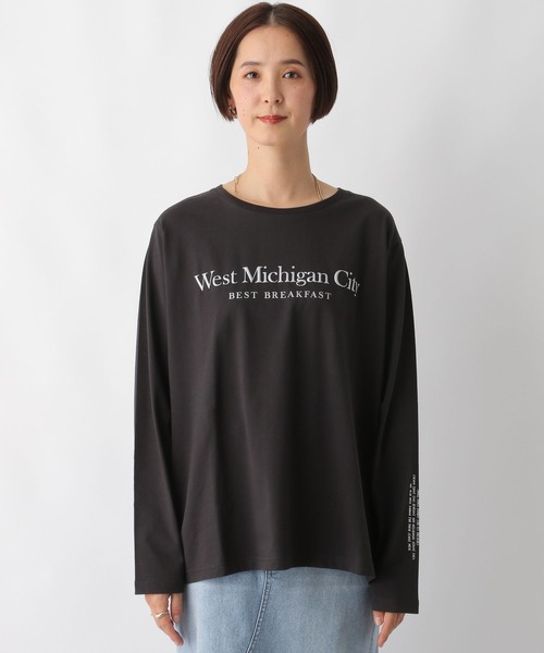 LEPSIM(レプシィム)の「アソートパターンロゴロンT 288553(Tシャツ/カットソー・レディース・オフホワイト/チャコールグレー/ホワイト・FREE)」の21枚目の写真