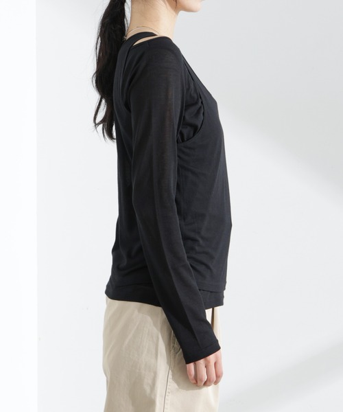 セール】シアータンクトップ＋ロンTレイヤードセット（Tシャツ