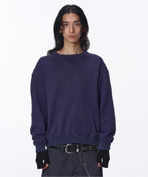 JIEDA(ジエダ)の「PIGMENT SWEAT CREW(スウェット・メンズ・ブラック/ネイビー・1/2)」の2枚目の写真