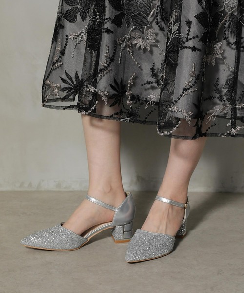 Kana（カナ）の「グリッター チャンキーヒール フォーマル パンプス 結婚式 お呼ばれ オケージョン（パンプス・レディース・ベージュ/シルバー/ブラック・24/22.5/24.5/23/23.5）」の9枚目の写真