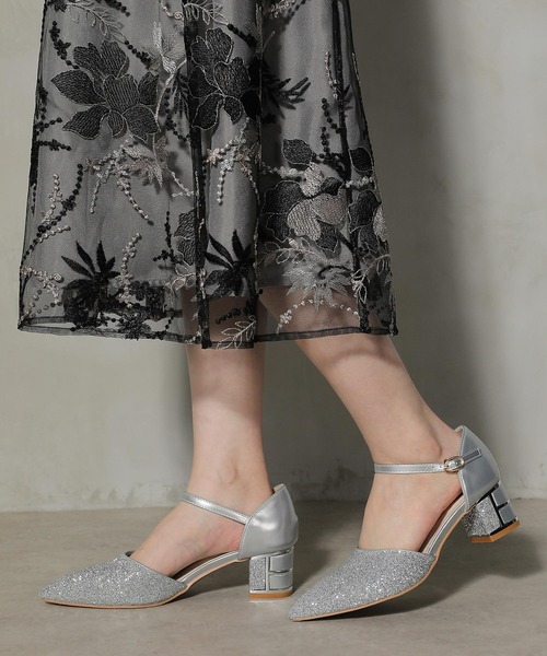 Kana（カナ）の「グリッター チャンキーヒール フォーマル パンプス 結婚式 お呼ばれ オケージョン（パンプス・レディース・ベージュ/シルバー/ブラック・24/22.5/24.5/23/23.5）」の10枚目の写真