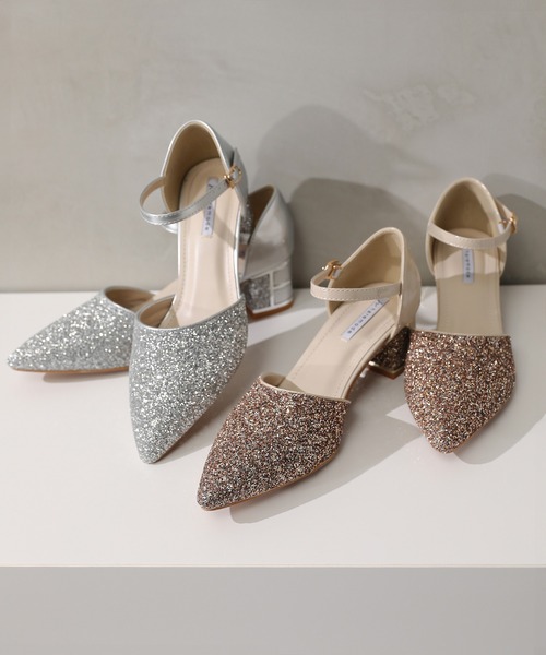 Kana（カナ）の「グリッター チャンキーヒール フォーマル パンプス 結婚式 お呼ばれ オケージョン（パンプス・レディース・ベージュ/シルバー/ブラック・24/22.5/24.5/23/23.5）」の19枚目の写真