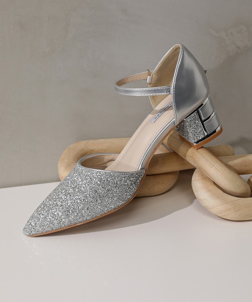 Kana（カナ）の「グリッター チャンキーヒール フォーマル パンプス 結婚式 お呼ばれ オケージョン（パンプス・レディース・ベージュ/シルバー/ブラック・24/22.5/24.5/23/23.5）」の21枚目の写真