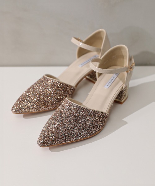 Kana（カナ）の「グリッター チャンキーヒール フォーマル パンプス 結婚式 お呼ばれ オケージョン（パンプス・レディース・ベージュ/シルバー/ブラック・24/22.5/24.5/23/23.5）」の17枚目の写真
