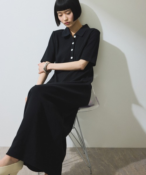 WEB限定】ハーフスリーブポロシャツワンピース（シャツ