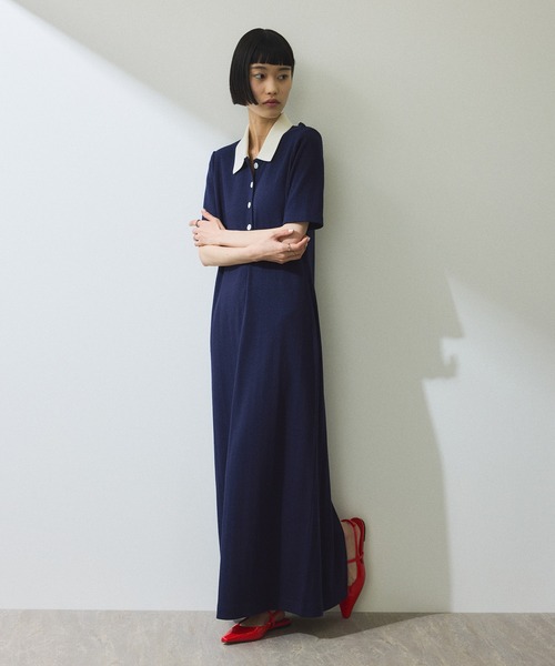WEB限定】ハーフスリーブポロシャツワンピース（シャツ