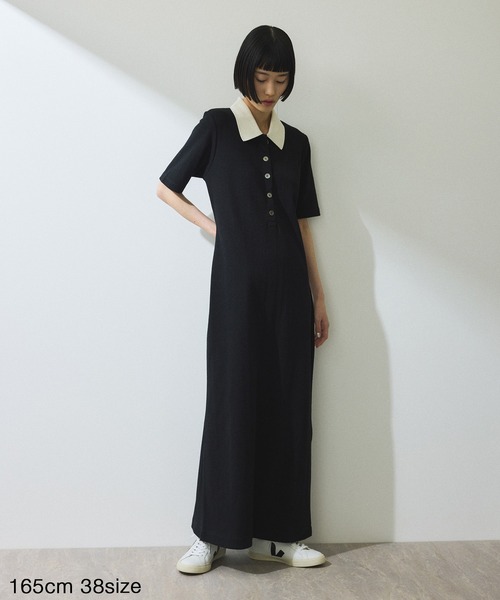 【WEB限定】ハーフスリーブポロシャツワンピース ADAM ET ROPE'（アダムエロペ）の「【WEB限定】ハーフスリーブ