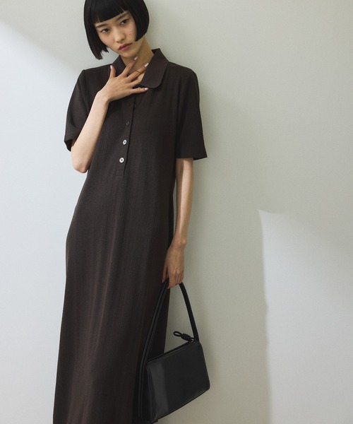 ADAM ET ROPE'（アダムエロペ）の「【WEB限定】ハーフスリーブポロシャツワンピース（シャツワンピース・レディース・ブラック系その他/チャコールグレー/ブラック/ブラウン系その他/ブルー系その他・S/M）」の19枚目の写真