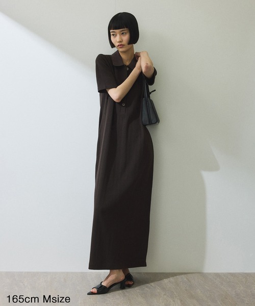 WEB限定】ハーフスリーブポロシャツワンピース（シャツ