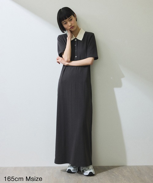 売り切セール！タグ付き未使用⭐︎アダムエロペ⭐︎ ハーフスリーブポロシャツワンピース ADAM ET ROPÉ FEMME(アダム エ ロペ ファム) / 【WEB限定