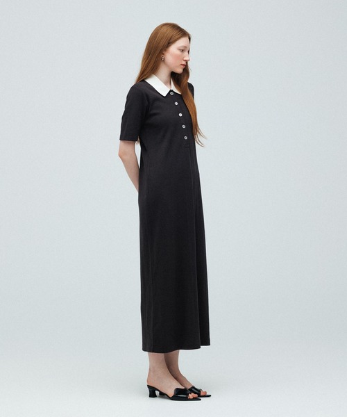ADAM ET ROPE' FEMME ハーフスリーブポロシャツワンピース ADAM ET ROPE'｜【WEB限定】ハーフスリーブポロシャツワンピース