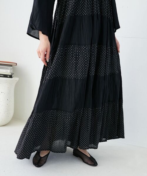 le.coeur blanc(ルクールブラン)の「Fanakaドット切替ワンピース(ワンピース・レディース・ブラック系その他・38)」の4枚目の写真