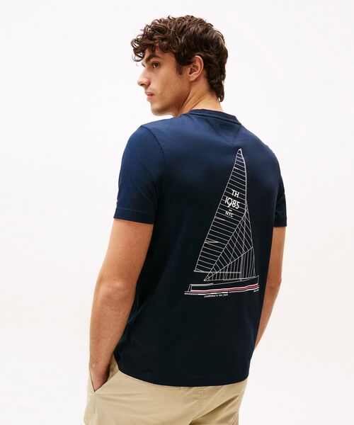 TOMMY HILFIGER(トミーヒルフィガー)の「ヒルフィガーアウトラインセーリングTシャツ(Tシャツ/カットソー・メンズ・ネイビー/ホワイト/ライトブルー・X-LARGE/MEDIUM/LARGE/SMALL)」の14枚目の写真