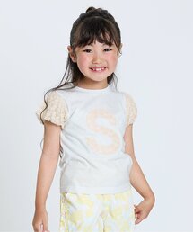 【ジュニア対応】レースアップリケロゴ半袖Tシャツ