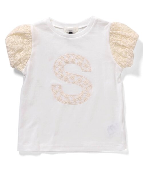 Seraph(セラフ)の「【ジュニア対応】レースアップリケロゴ半袖Tシャツ(Tシャツ/カットソー・キッズ・チャコール/オフホワイト/サックスブルー・80/90/100/110/120/130/140)」の9枚目の写真