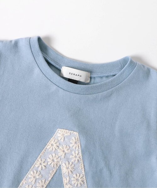 Seraph(セラフ)の「【ジュニア対応】レースアップリケロゴ半袖Tシャツ(Tシャツ/カットソー・キッズ・チャコール/オフホワイト/サックスブルー・80/90/100/110/120/130/140)」の7枚目の写真
