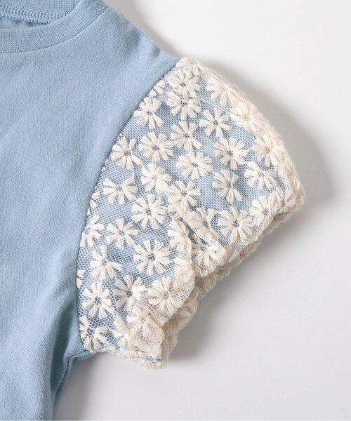 Seraph(セラフ)の「【ジュニア対応】レースアップリケロゴ半袖Tシャツ(Tシャツ/カットソー・キッズ・チャコール/オフホワイト/サックスブルー・80/90/100/110/120/130/140)」の6枚目の写真