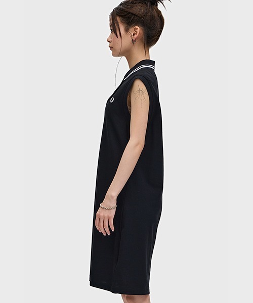 FREDPERRY フレッドペリー　ノースリーブポロ　ネイビー Sleeveless Polo Dress／ノースリーブポロワンピース