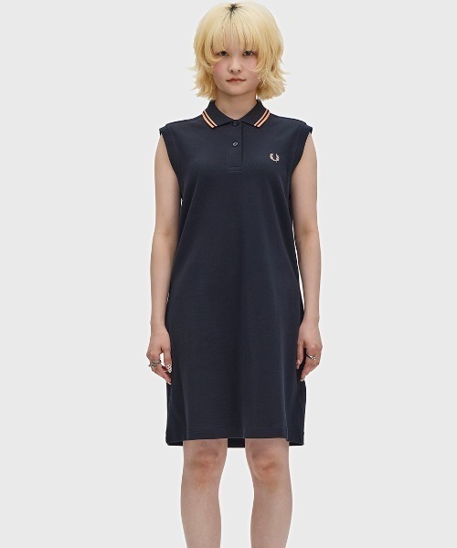 FRED PERRY（フレッドペリー）の「先行予約受付中／The Sleeveless Fred Perry Dress／フレッドペリーノースリーブポロシャツワンピース（ワンピース・レディース・ホワイト/ブラック・8/10）」の11枚目の写真