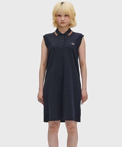 FRED PERRY（フレッドペリー）の「先行予約受付中／The Sleeveless Fred Perry Dress／フレッドペリーノースリーブポロシャツワンピース（ワンピース・レディース・ホワイト/ブラック・8/10）」の12枚目の写真