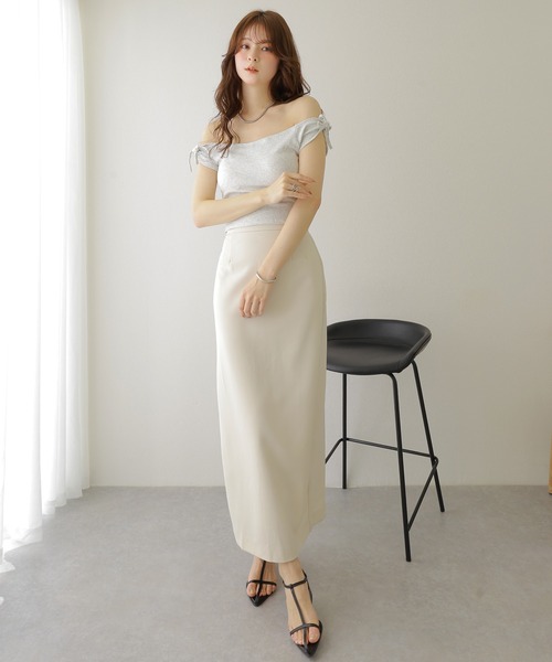 ribbon short french sleeve tops /リボン ショート丈 カップ