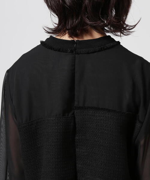 AULA AILA（アウラアイラ）の「AULA AILA/アウラアイラ/TWEED COMBINATION PULLOVER/ツイードコンビネーションプルオーバー（Tシャツ/カットソー・レディース・ブラック/イエロー・0）」の16枚目の写真