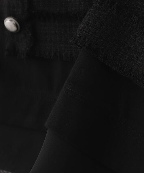 AULA AILA（アウラアイラ）の「AULA AILA/アウラアイラ/TWEED COMBINATION PULLOVER/ツイードコンビネーションプルオーバー（Tシャツ/カットソー・レディース・ブラック/イエロー・0）」の9枚目の写真