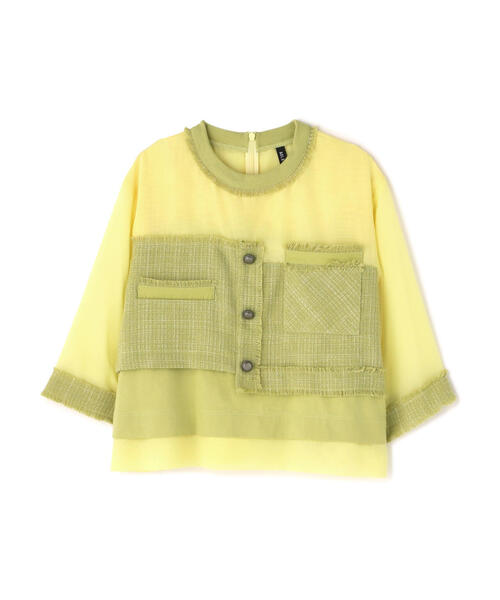 AULA AILA（アウラアイラ）の「AULA AILA/アウラアイラ/TWEED COMBINATION PULLOVER/ツイードコンビネーションプルオーバー（Tシャツ/カットソー・レディース・ブラック/イエロー・0）」の18枚目の写真