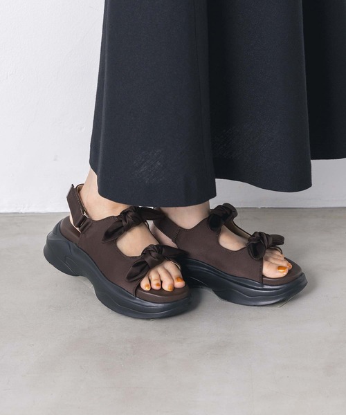 Gready Brilliant（グレディブリリアン）の「リボンサテンサンダル（サンダル・レディース・ブラック/ブラウン・36/37/38）」の16枚目の写真