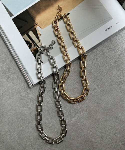 DouDou（ドゥドゥ）の「スクエアチェーンネックレス（ネックレス・レディース・シルバー/ゴールド・FREE）」の7枚目の写真