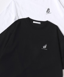 Lazar 別注 Animal Embroidery Tee/オーバーサイズ アニマル柄 犬 猫 ロゴ ワンポイント刺繍 半袖Tシャツ/レディース メンズ